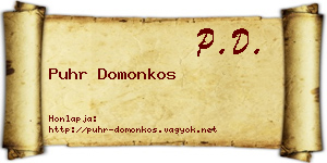Puhr Domonkos névjegykártya